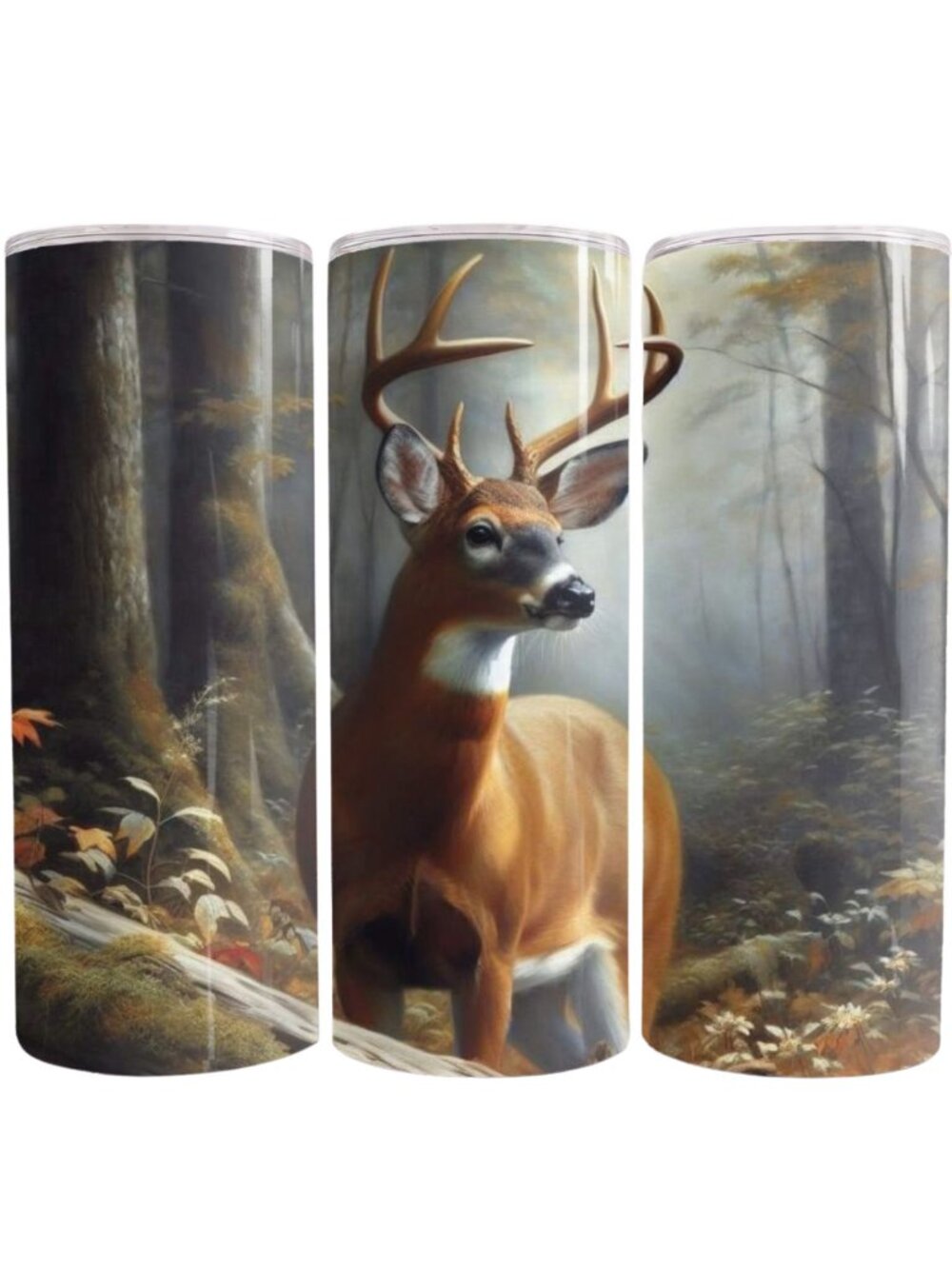 Deer Hunt Hunter Wildlife Western 20oz Skinny Tumbler Insulated Cup